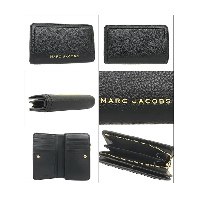 【MARC JACOBS 馬克賈伯】簡約黑MJ logo牛皮中夾(S104L01SP21-001)