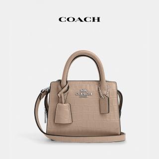 【COACH】蔻馳官方直營 ANDREA CARRYALL迷你肩揹包-銀色硬體/石色(CR209)
