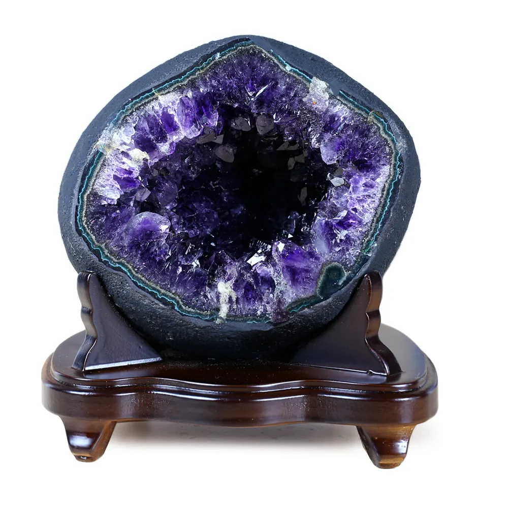 開運方程式】紫晶洞l紫水晶洞豔紫心型錢袋子AGU678(4.0kg烏拉圭錢袋子