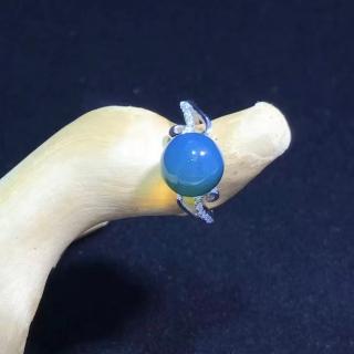 【勝弘珠寶】多明尼加藍珀鍾情戒指-9mm