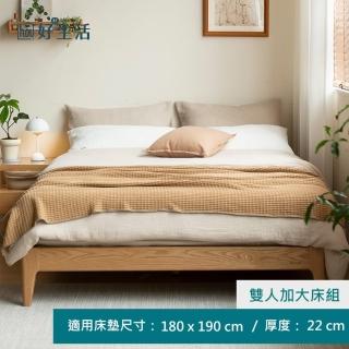 【hoi! 好好生活】源氏木語西雅圖橡木原木色雙人加大180x190床架 Y90B49