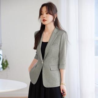 【BRIGA YJE2265】BRIGA YJE2265設計師款名媛夏季薄款袖亞麻休閒氣質西裝外套(YJE2265)