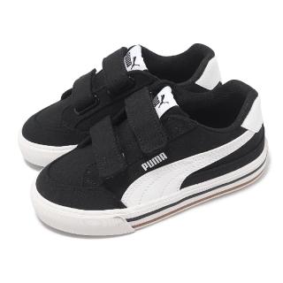【PUMA】休閒鞋 Court Classic VULC FS V PS 中童 黑 白 魔鬼氈 緩衝 小朋友(396560-03)
