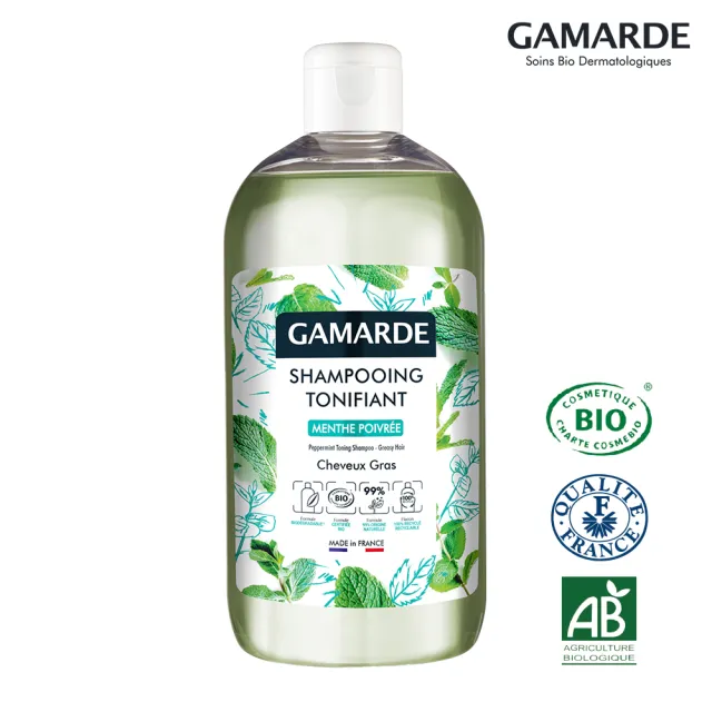 【GAMARDE 珂瑪德】薄荷清爽洗髮精500ml(歐盟有機認證 清爽去油)