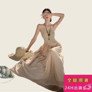 【AS 梨卡】洋裝 連身裙 度假長洋裝 辣妹洋裝 顯瘦連衣裙 小仙女 細肩連身裙 顯瘦連衣裙 露背連身裙 C6587