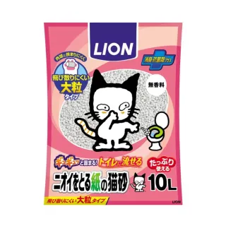 【LION 獅王】除臭紙砂-大顆粒設計 10L（LI00442）(貓砂)