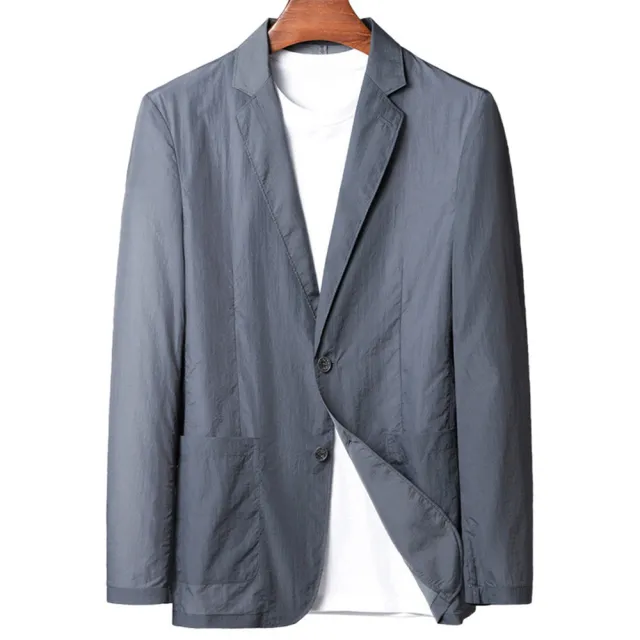 【巴黎精品】現貨+預購 西裝外套休閒西服(春夏微皺輕薄防曬男外套3色p1ac60)