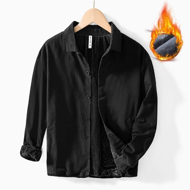 【巴黎精品】現貨+預購 襯衫長袖上衣(復古寬鬆休閒加厚男裝4色a1et34)