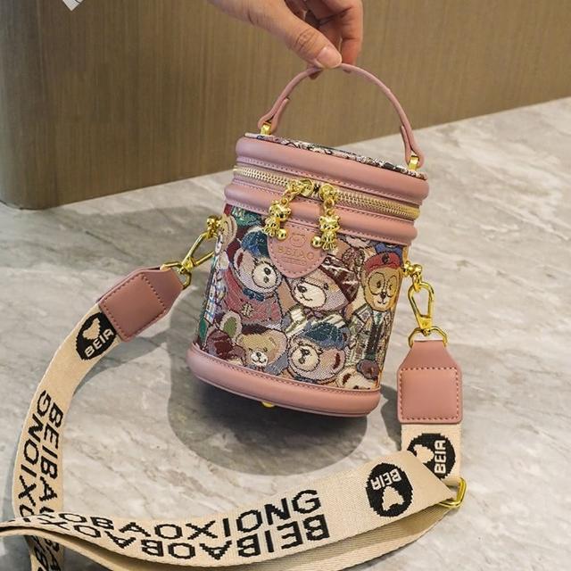 【巴黎精品】現貨+預購 側背包帆布肩背包(小巧圓筒手提寬肩背女包包3色a1ev19)