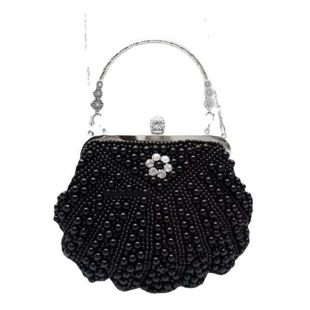 【巴黎精品】現貨+預購 晚宴包手拿包(珍珠鑲鑽鍊條手提女包包2色a1fi57)