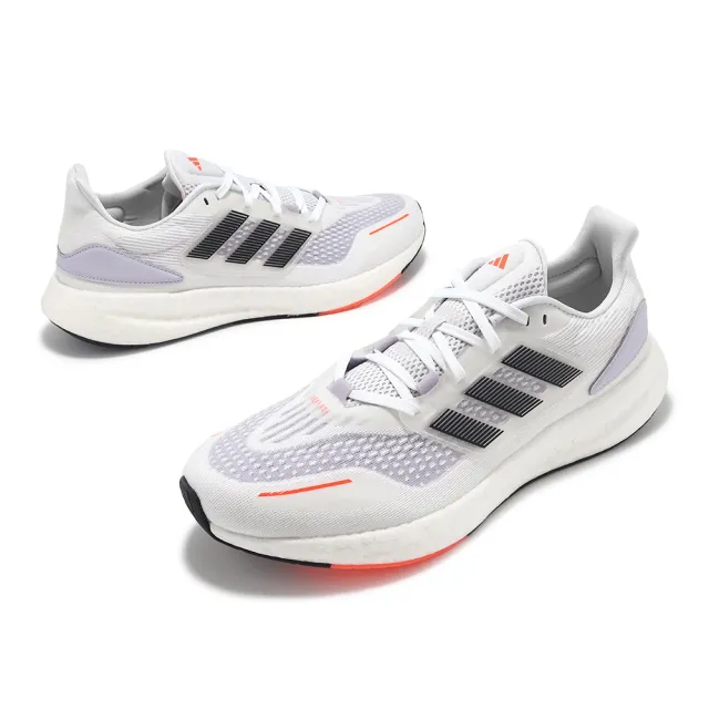 【adidas 愛迪達】慢跑鞋 Pureboost 22 男鞋 白 黑 紅 Boost 緩衝 輪胎大底 運動鞋 愛迪達(HQ3981)