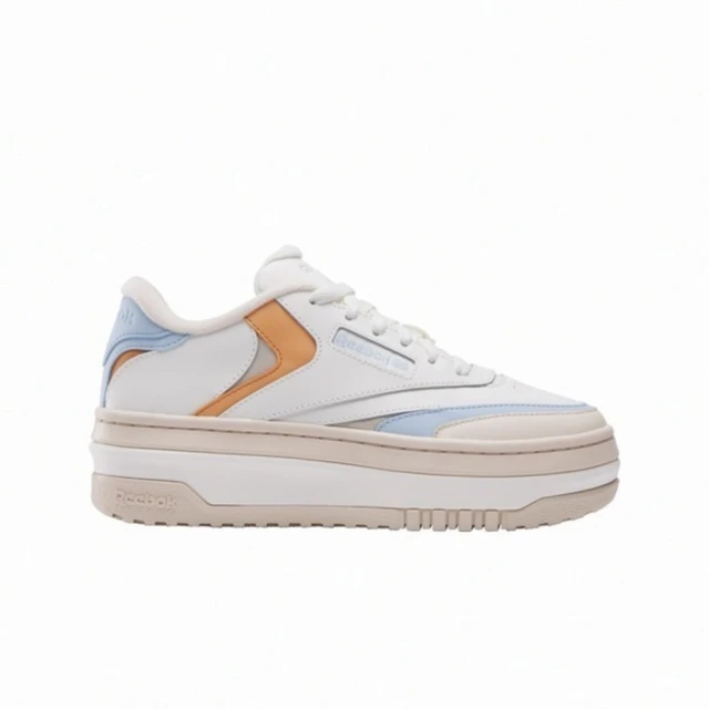 REEBOK Club C Extra 女 休閒鞋 經典 復古 厚底 增高 穿搭 米白 橘 藍(100201426)