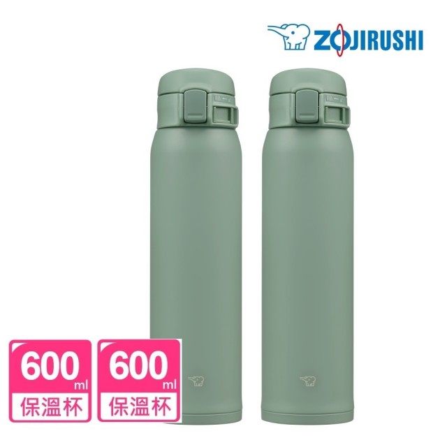 【ZOJIRUSHI 象印】超值2入組 MOMO獨家 不鏽鋼 保溫杯 彈蓋600ml+600ml(SM-SK60EMA+SM-SK60EMA)(保溫瓶/保