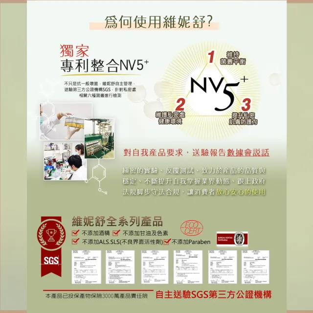 【WellnuX 維妮舒】NV5極淨清爽6件組送1酵素手洗精(浴潔露150mlx6 外陰部位私密清潔孕寶可用)