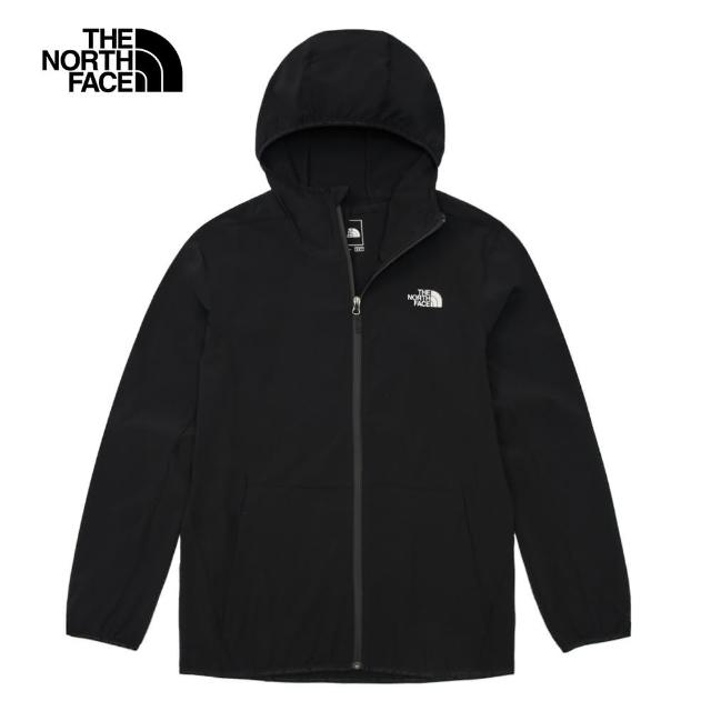 【The North Face 官方旗艦】北面男款黑色DWR防潑水防曬連帽外套｜7WCY4H0(抗UV)