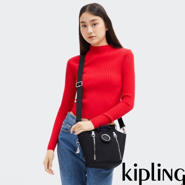 【KIPLING官方旗艦館】時尚黑手提肩背兩用包-RECICELY S