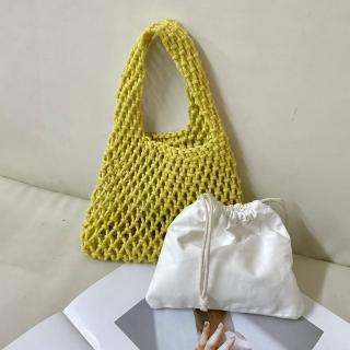 【巴黎精品】現貨+預購 手提包編織肩揹包(手工編織鏤空漁網女包包6色a1fp55)