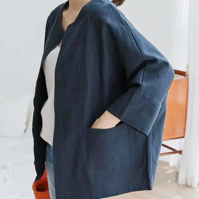 【ONEY 歐妮】★舒適寬鬆簡約薄款短外套(上衣/女裝/外套/夾克/休閒/正式/通勤)