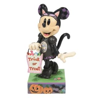 【Enesco】精品家飾 Disney 迪士尼 米妮萬聖節黑貓裝塑像居家擺飾