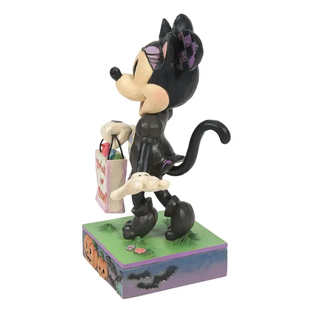 【Enesco】精品家飾 Disney 迪士尼 米妮萬聖節黑貓裝塑像居家擺飾