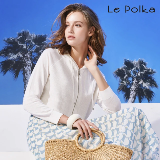 Le Polka 後開洞短袖擴型襯衫/2色-女(休閒外套 兩