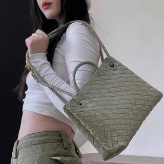 【MoonDy】包包 通勤百搭手提包 白色大包包 復古包包 大容量托特包 編織包包 休閒手提包 編織斜揹包