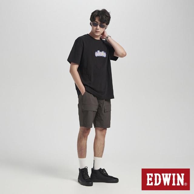 【EDWIN】男裝 超能光波寬版短袖T恤(黑色)