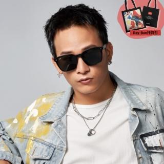 【RayBan 雷朋】黃奇斌配戴款 亞洲版膠框太陽眼鏡(RB4392D-601/87 66mm)