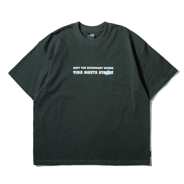 WAVE OFF JKS AGILITY聯名 標語短袖上衣 - 幕綠(夏新品 現貨商品 短T恤 t shirt 厚磅T恤)