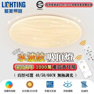 【聚美照明】led水波吸頂燈 5cm超薄吸頂燈 60CM 8000lm 智能高亮款(星空水波紋設計/防藍光護眼燈)