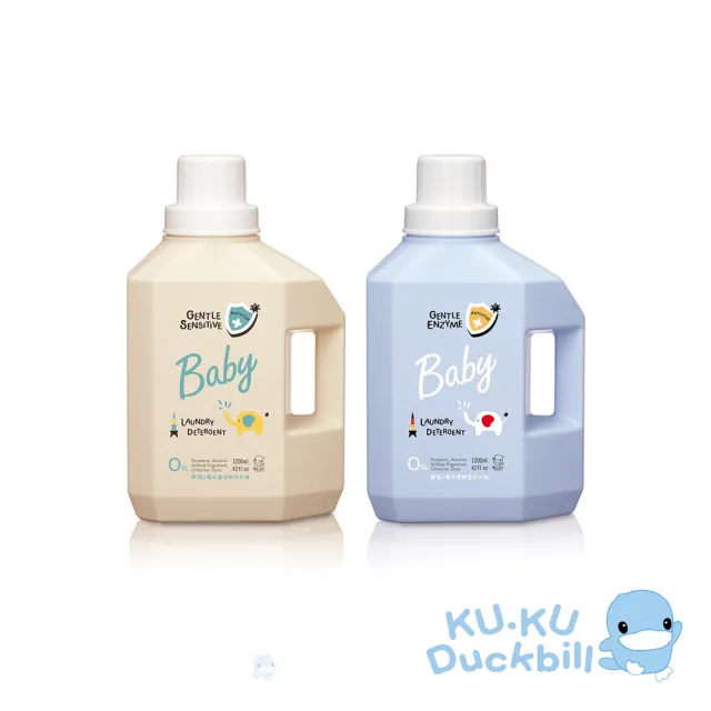 【KU.KU. 酷咕鴨】清除新冠&腸病毒嬰兒洗衣精1200ml(特調寶寶香/特調鼠尾草)