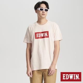 【EDWIN】男裝 音樂紅印花短袖T恤(淡粉紅)