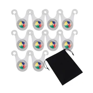 【Petvibe】LED七彩青蛙燈10入送收納袋(LED帳篷燈/露營燈/營繩燈/營釘燈/警示燈/自行車燈/露營照明)