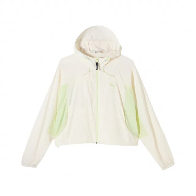 【PUMA】外套 Urban Cool UV Jacket 女款 白 綠 抗UV 短版 寬鬆 連帽外套 吳卓源款(628376-65)