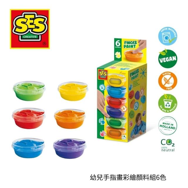 【SES】幼兒手指畫彩繪顏料組6色x45ml(00398)