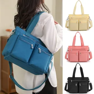 【LEESA】交換禮物 尼龍肩背包\包包\大容量托特包\女生包包\休閒側背包\生日禮物\媽媽包\多格層包包