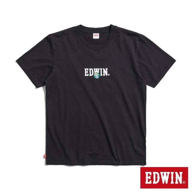 【EDWIN】男裝 網絡搜尋印花短袖T恤(黑色)