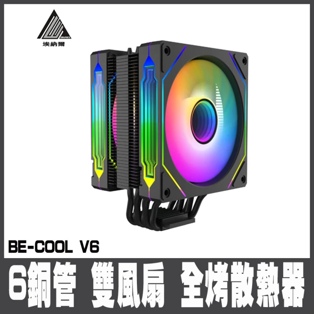 EINAREX 埃納爾 BE-COOL V6 6管雙風散熱器/黑