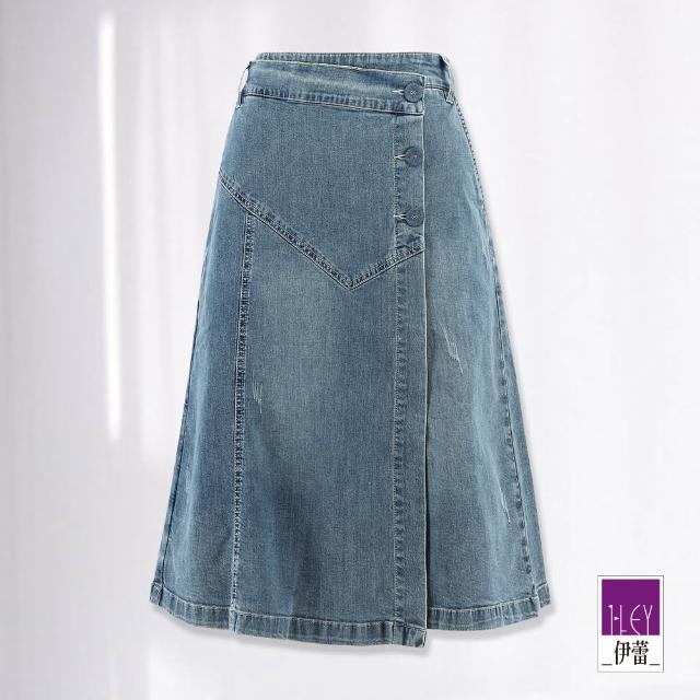 【ILEY 伊蕾】清爽活片中腰牛仔五分褲(淺藍色；M-XL；1242338616)