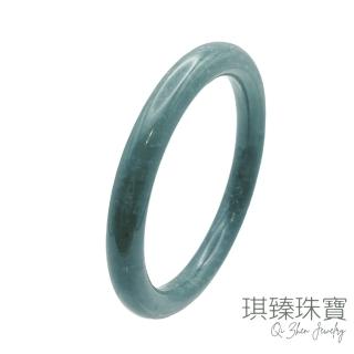 【琪臻珠寶】天然A貨翡翠糯冰種藍水圓骨鐲(18.5-19圍手鐲 大手圍首選 依尺寸出貨 母親節禮物)