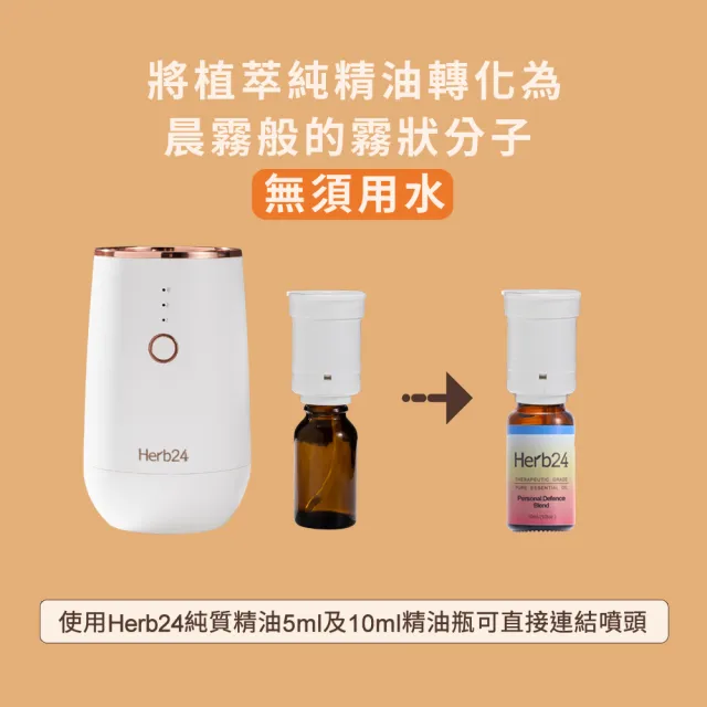 【草本24】Herb24 晨霧純精油擴香儀II_10瓶精油豪華組：贈12格收納木盒(專櫃品牌直營 保固半年)