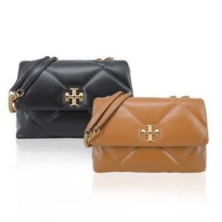 【TORY BURCH】KIRA 納帕皮革菱格紋翻蓋側背/肩揹包(中/多色選)