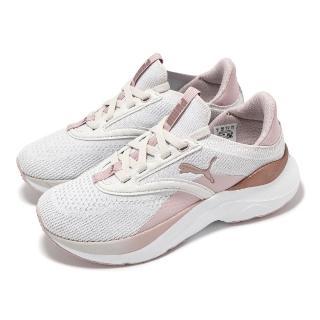 【PUMA】慢跑鞋 Softride Mayve Wns 女鞋 白 粉 緩衝 襪套 針織 運動鞋(310160-03)