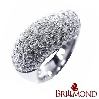 【BRILLMOND JEWELRY】2克拉 天然鑽石 PT950鉑金 排戒(PT950鉑金 天然鑽石總重2克拉)