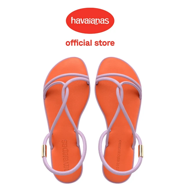 havaianas 哈瓦仕 平底涼鞋 女鞋 時尚百搭 Una Manga 橘紫 4149609-5568W(哈瓦士)