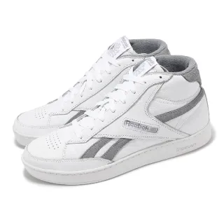 【REEBOK】休閒鞋 Club C Form Hi 男鞋 白 灰 高筒 荔枝皮 復古(100033083)