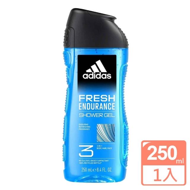 【adidas 愛迪達】三合一潔顏洗髮沐浴露-清爽長效(250ml)