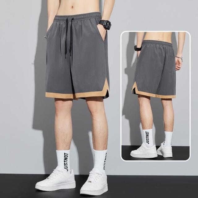 【巴黎精品】現貨+預購 運動褲休閒短褲(拼色冰絲透氣五分男褲子3色v1bj35)