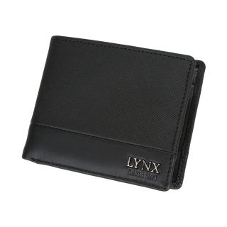 【Lynx】進口牛皮十字紋拉鍊短夾(十字紋與NAPA紋雙拼牛皮)