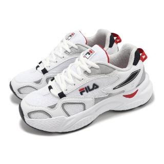 【FILA】休閒鞋 Hearts 女鞋 白 灰 情人節 拼接 緩衝 老爹鞋 斐樂(5J919Y123)